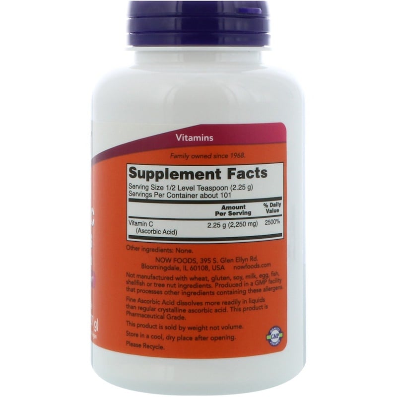 NOW Foods Vitamin C crystals 8-ounce ascorbic acid powder