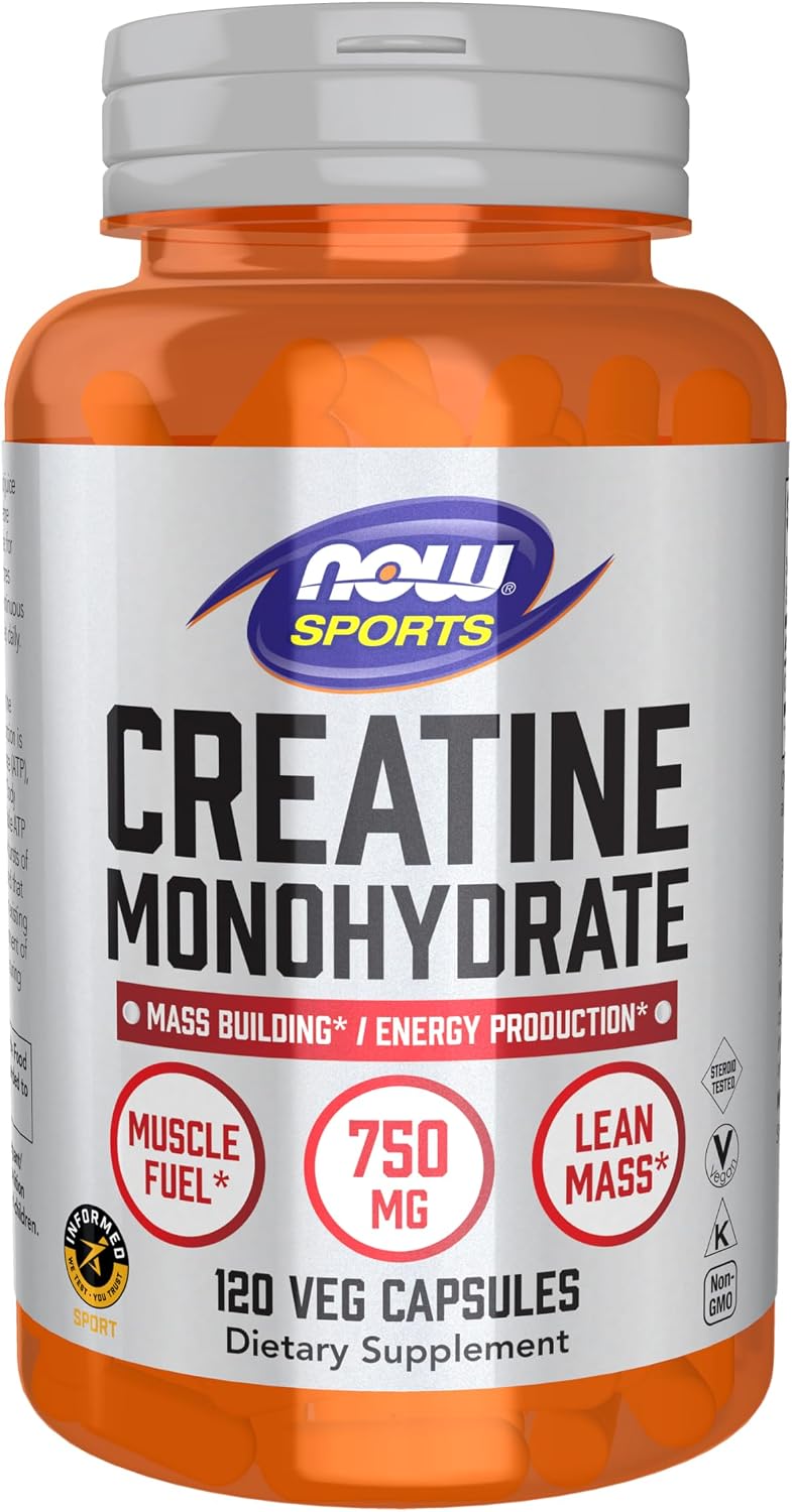 NOW Foods creatine monohydrate 750 mg vegetable capsules